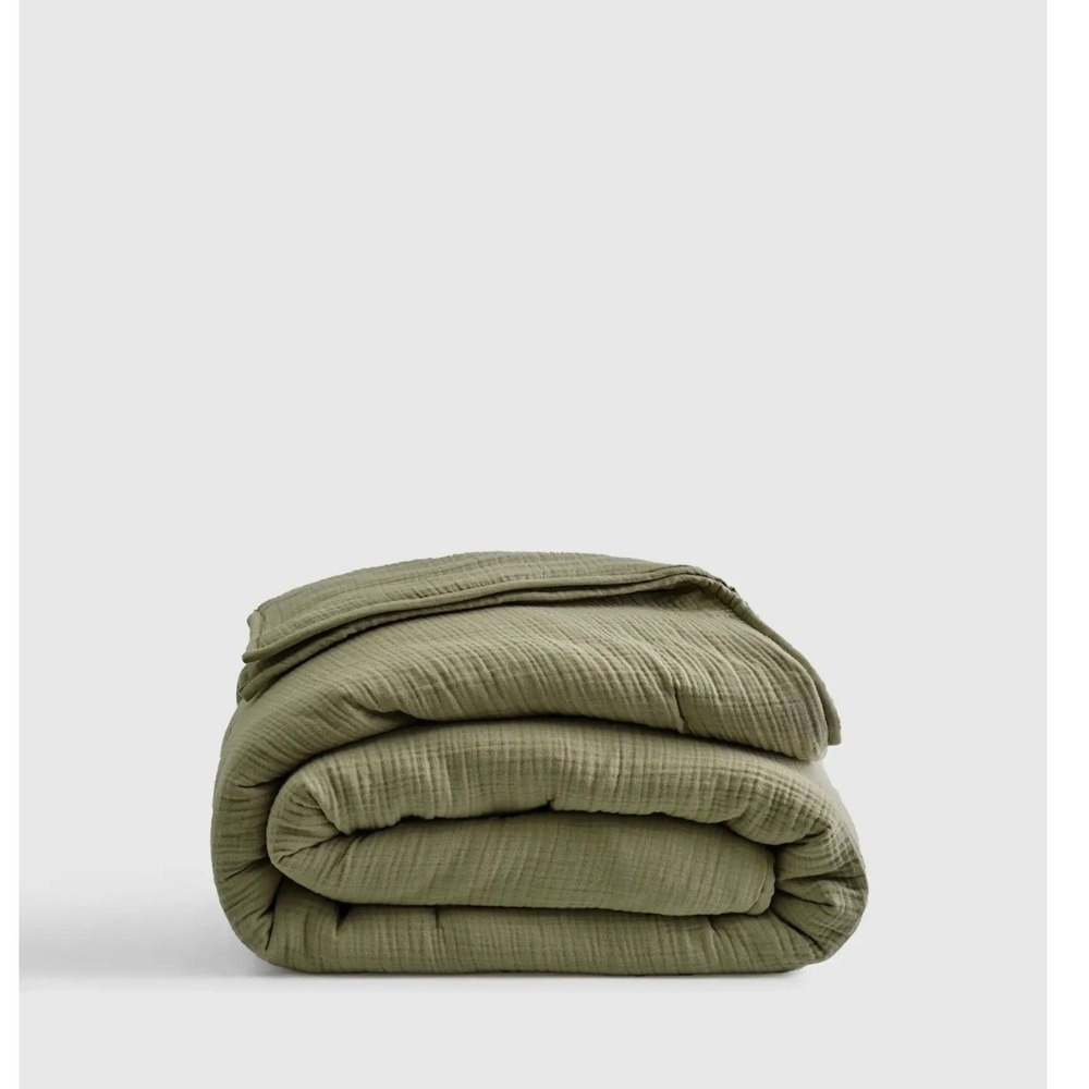 Quince NWT Organic Cotton Gauze Dream Quilt Olive- Full/Queen